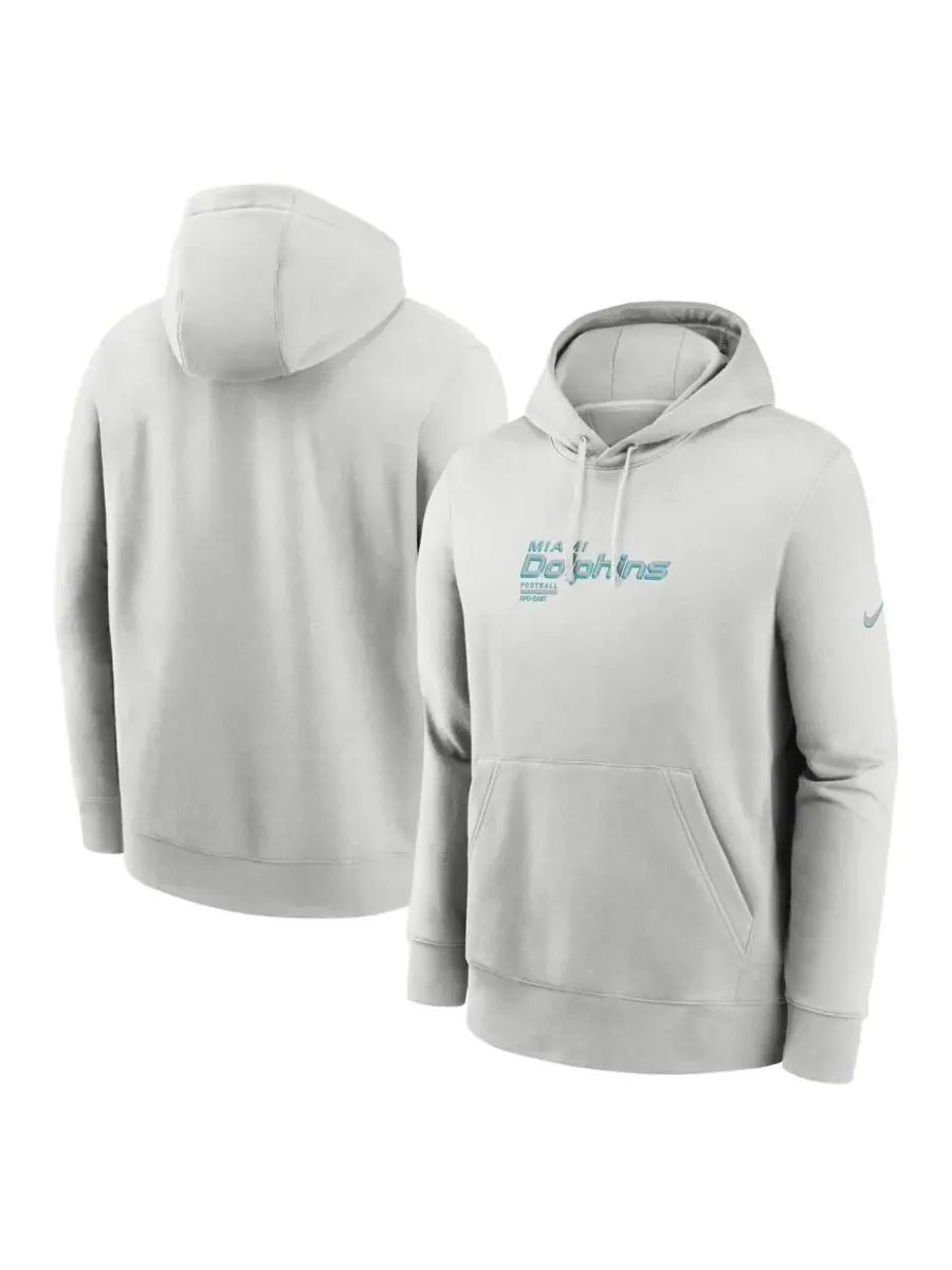 Nike Мужская серая толстовка с капюшоном Miami Dolphins Edge Pack из французской махровой ткани — изображение 1 из 3, серый
