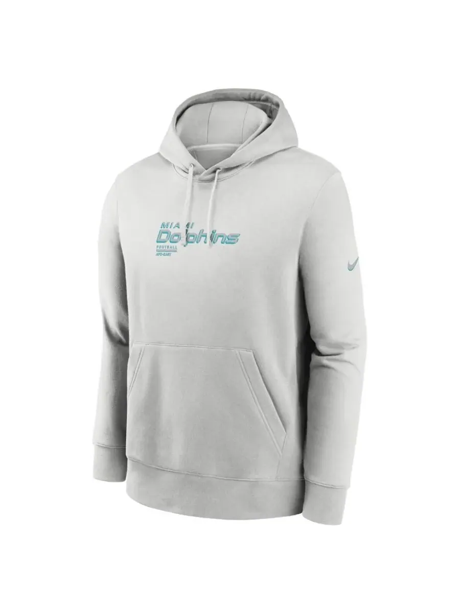 Nike Мужская серая толстовка с капюшоном Miami Dolphins Edge Pack из французской махровой ткани — изображение 3 из 3, серый