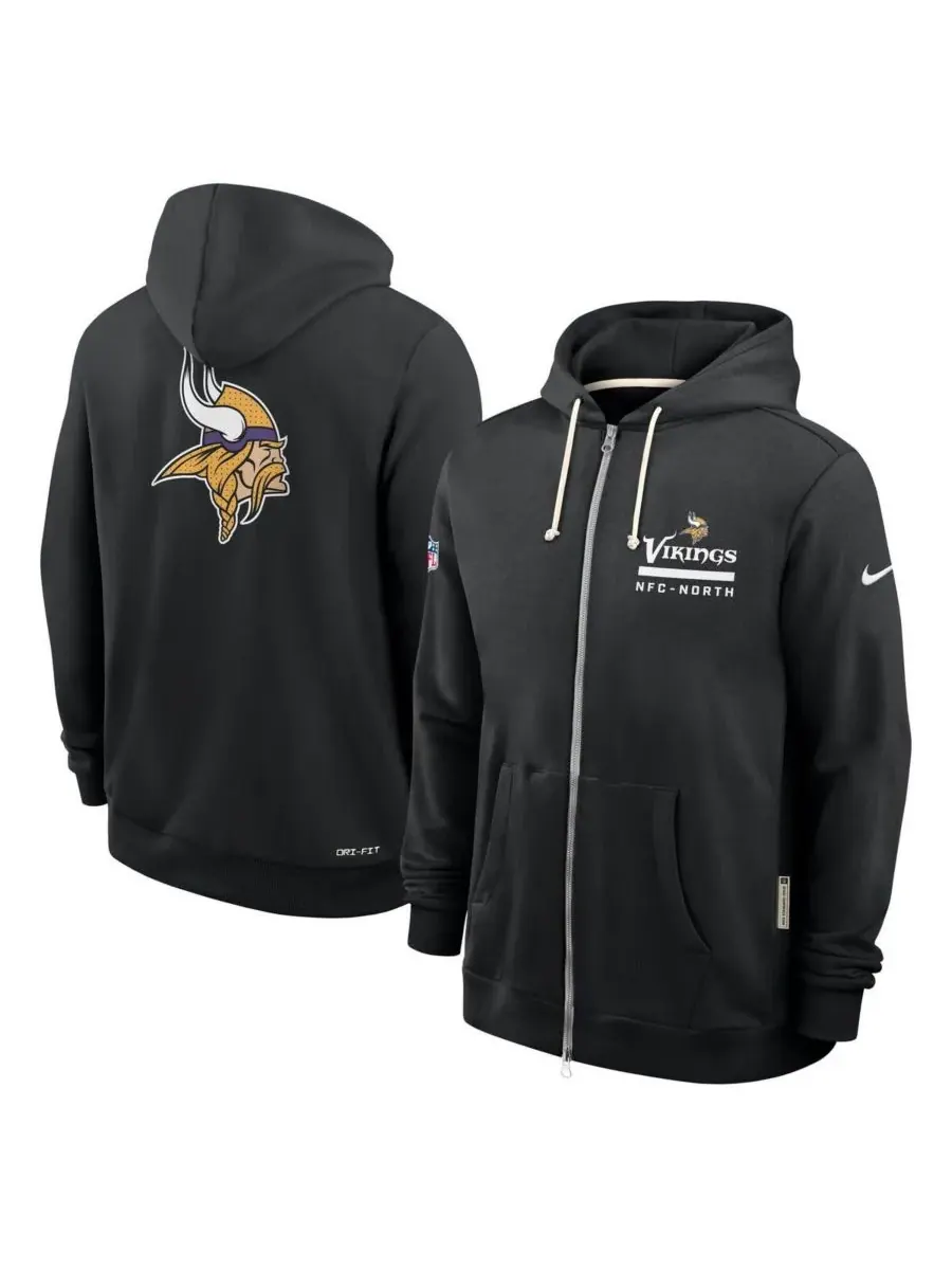 Nike Мужская черная толстовка на молнии с символикой Minnesota Vikings Sideline Utility Player — изображение 1 из 2, черный