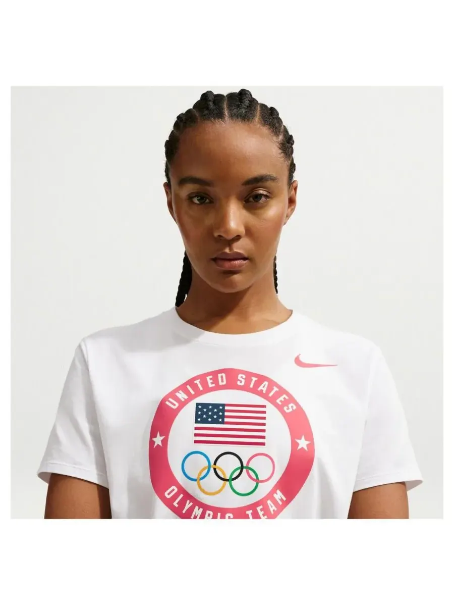 Nike Женская белая футболка ACG с изображением шайбы сборной США — изображение 2 из 2, белый