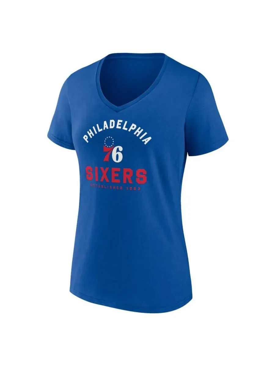 Женская футболка Royal Philadelphia 76ers с V-образным вырезом Logo Athletic — изображение 3 из 3, королевский
