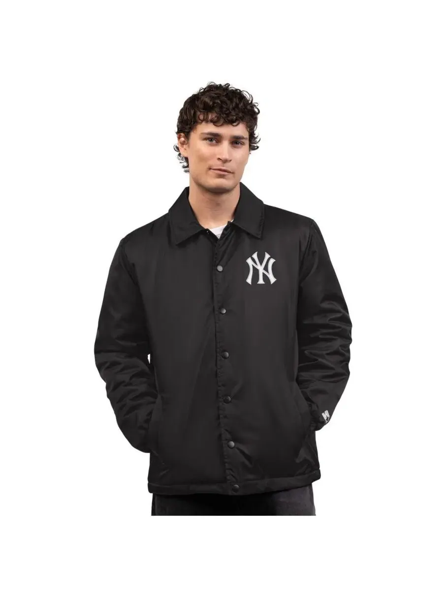 Куртка-коуч с полной застежкой на кнопках New York Yankees Starter — изображение 1 из 2, черный
