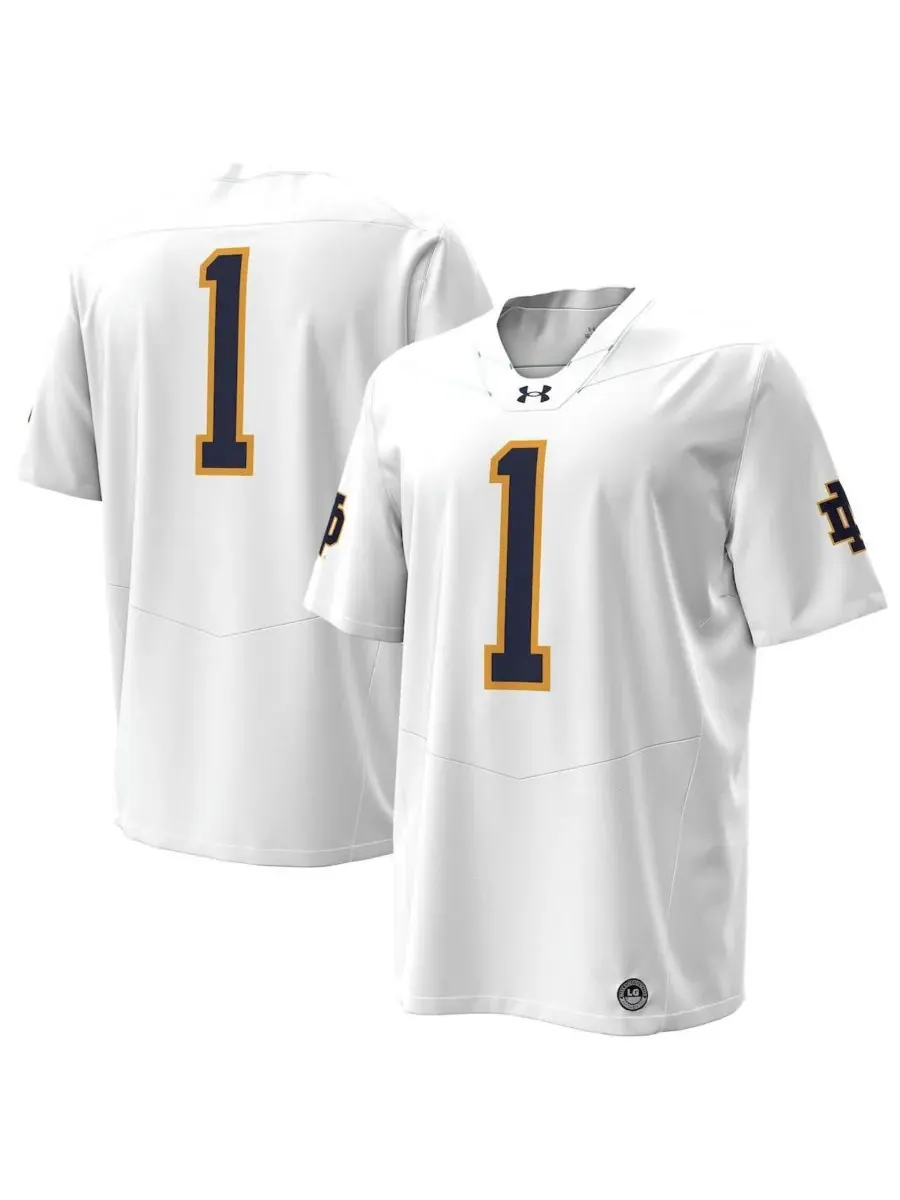 Under Armour Мужская белая футбольная майка Notre Dame Fighting Irish Premier — изображение 1 из 3, белый