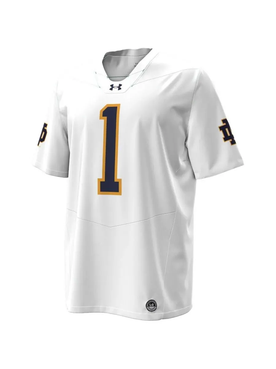 Under Armour Мужская белая футбольная майка Notre Dame Fighting Irish Premier — изображение 2 из 3, белый