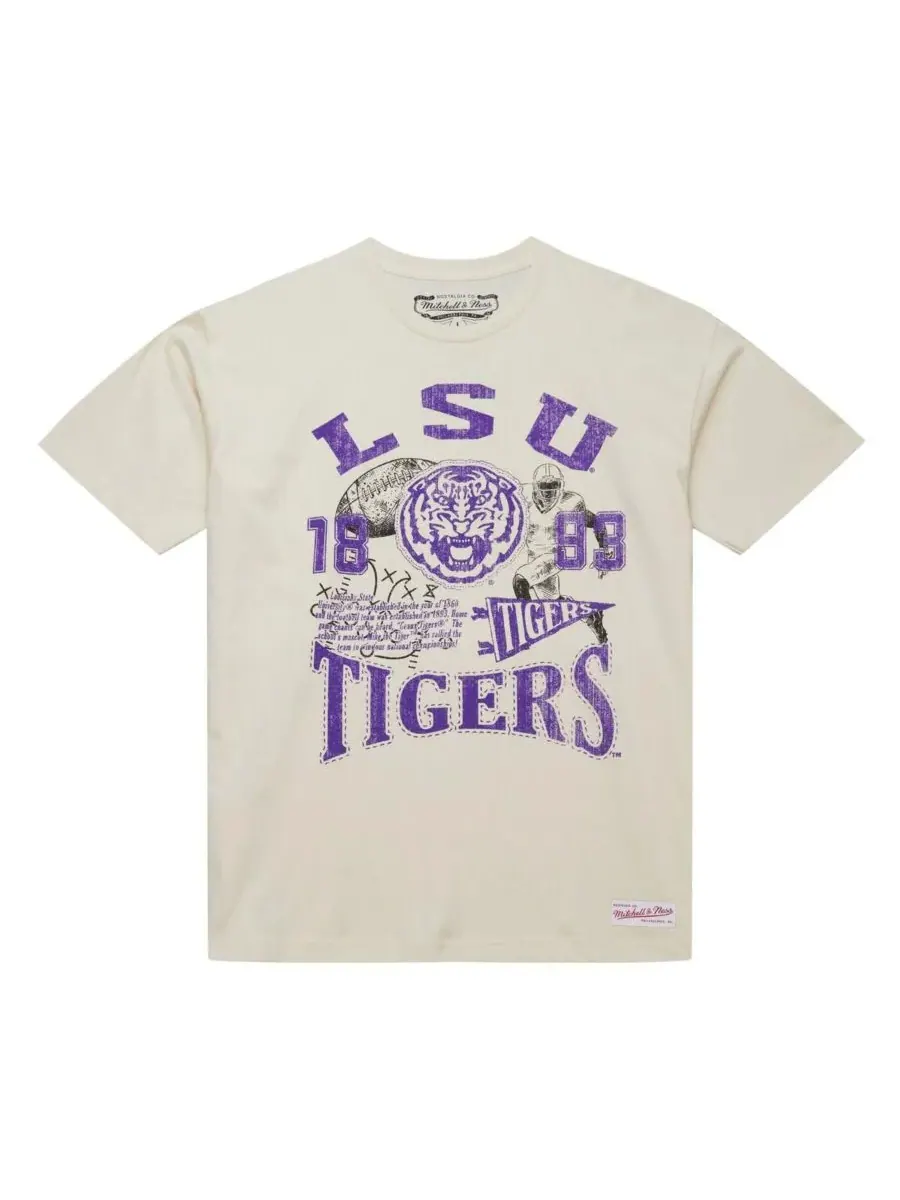 Mitchell & Ness Мужская кремовая футболка LSU Tigers Heritage Scholar — изображение 2 из 5, бежевый