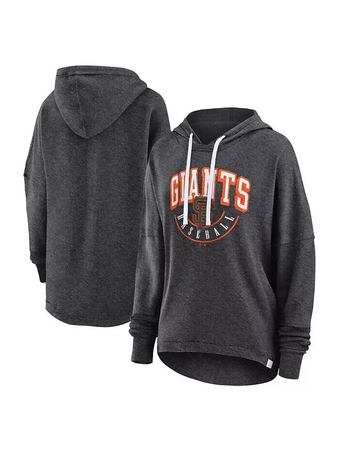 Женская толстовка с капюшоном цвета меланж с эффектом потертости San Francisco Giants Luxe Fanatics — изображение 1 из 3