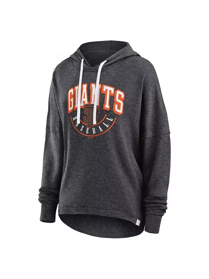 Женская толстовка с капюшоном цвета меланж с эффектом потертости San Francisco Giants Luxe Fanatics — изображение 3 из 3