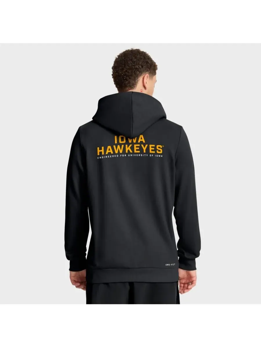 Nike Мужская черная толстовка на молнии Iowa Hawkeyes 2025 Sideline Standard Issue Dri-FIT — изображение 2 из 5, черный