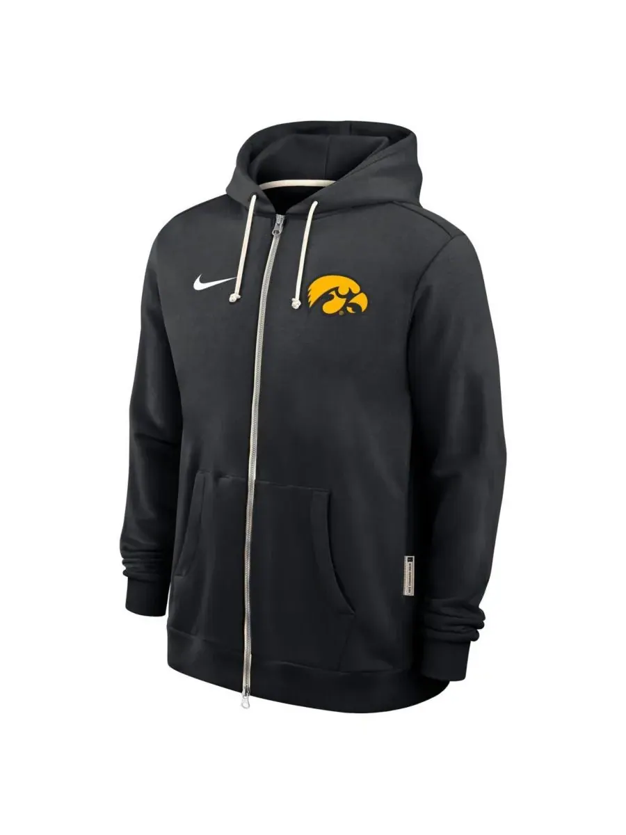 Nike Мужская черная толстовка на молнии Iowa Hawkeyes 2025 Sideline Standard Issue Dri-FIT — изображение 4 из 5, черный