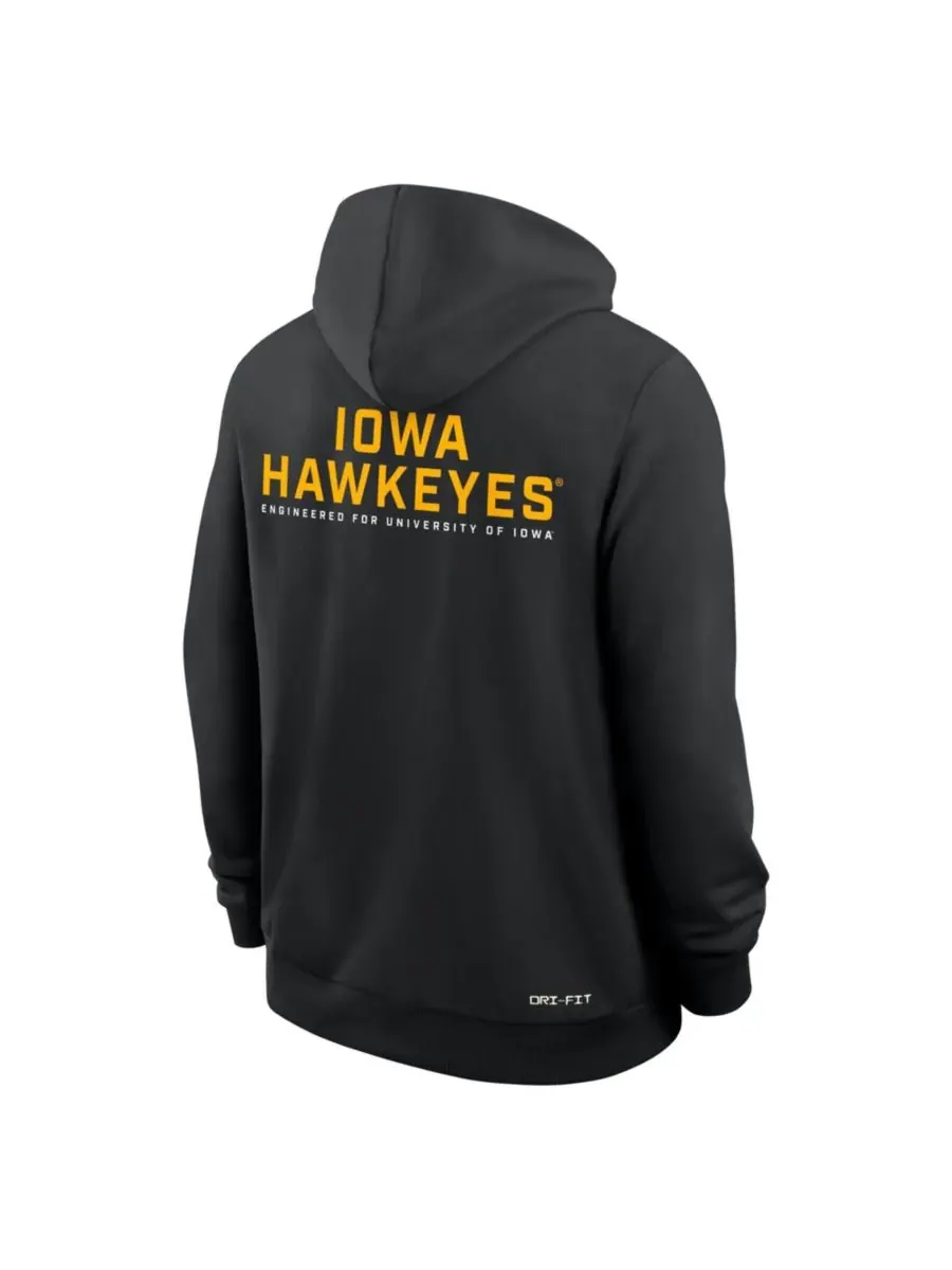 Nike Мужская черная толстовка на молнии Iowa Hawkeyes 2025 Sideline Standard Issue Dri-FIT — изображение 5 из 5, черный