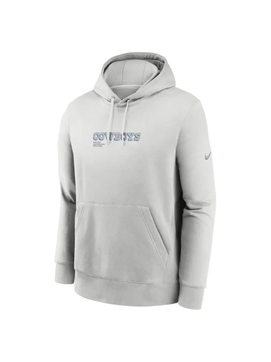 Nike Мужская серая толстовка с капюшоном Dallas Cowboys Edge Pack French Terry Club — изображение 3 из 4, серый