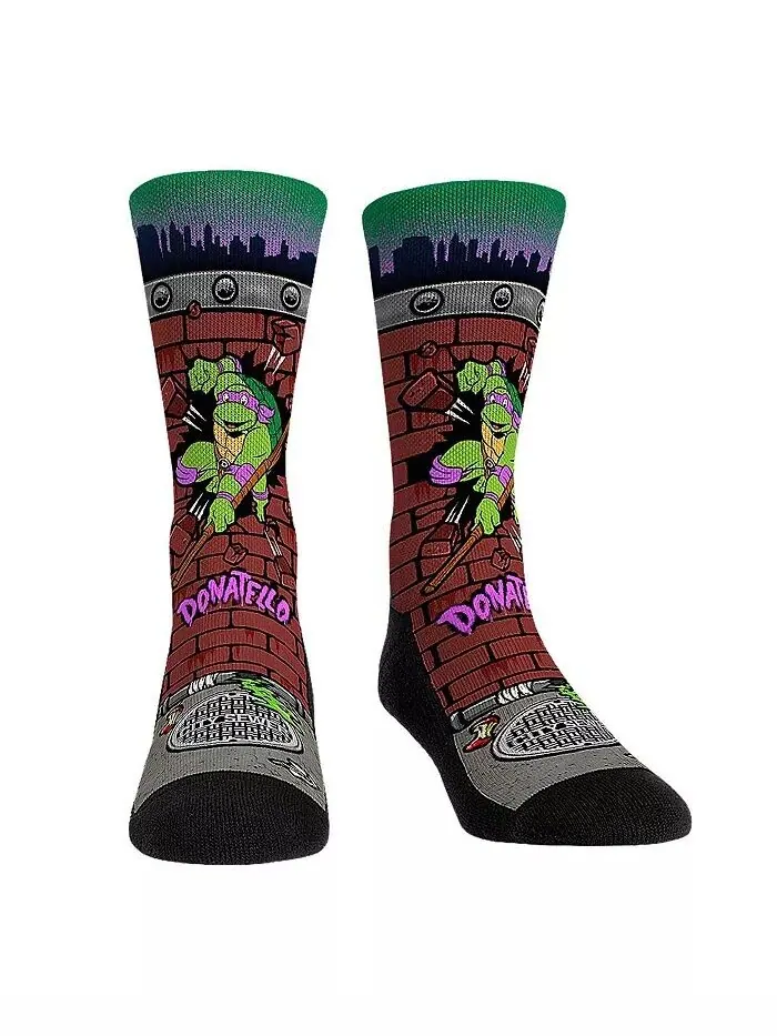 Носки Rock Em мужские и женские носки Teenage Mutant Ninja Turtles Donatello Breakout Crew Rock 'Em — изображение 1 из 1
