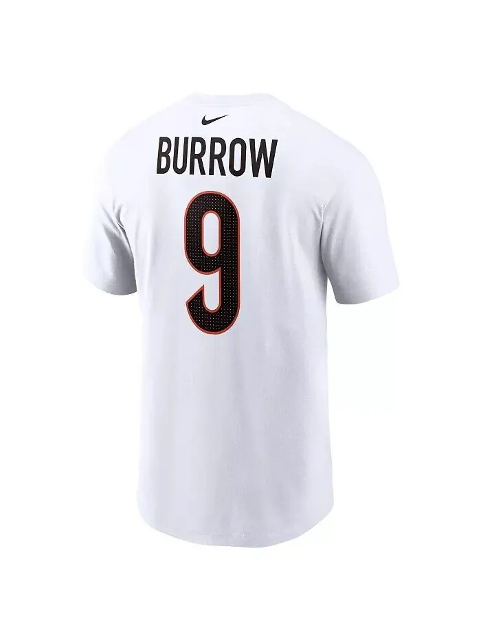 Мужская белая футболка с именем и номером игрока Joe Burrow Cincinnati Bengals Nike — изображение 3 из 3