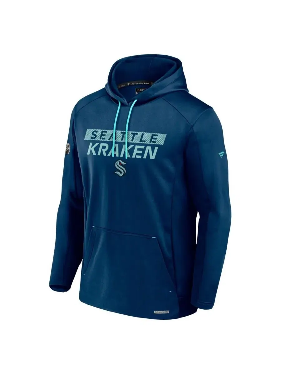 Мужская толстовка с капюшоном Seattle Kraken Authentic Pro большого размера — изображение 2 из 3, темно-синий