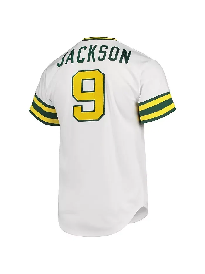 Мужская аутентичная бейсбольная джерси Reggie Jackson белого цвета Oakland Athletics 1972 из — изображение 2 из 3