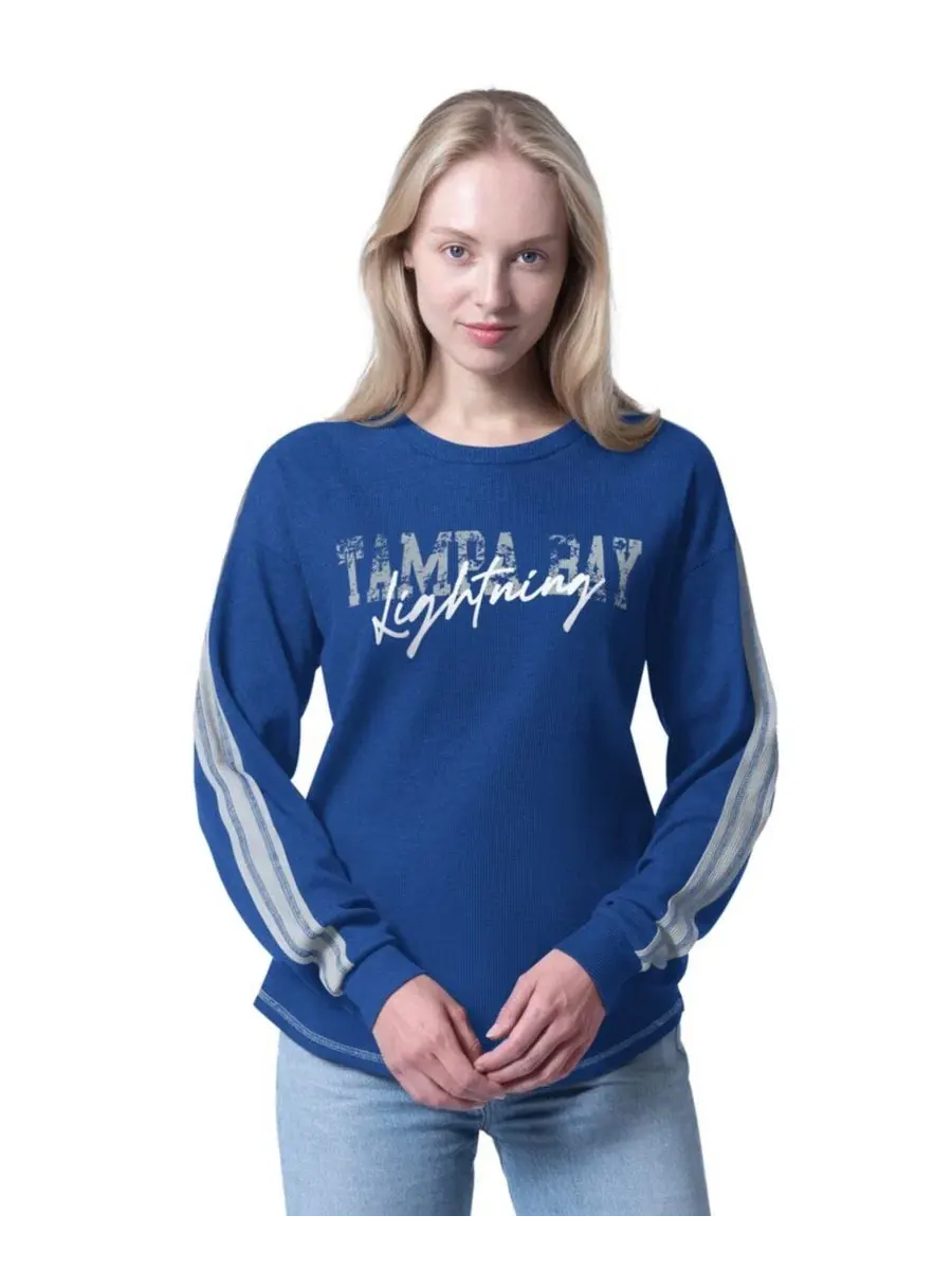 Женская футболка с длинным рукавом с принтом Tampa Bay Lightning Advantage Thermal Tri-Blend G-III — изображение 1 из 2