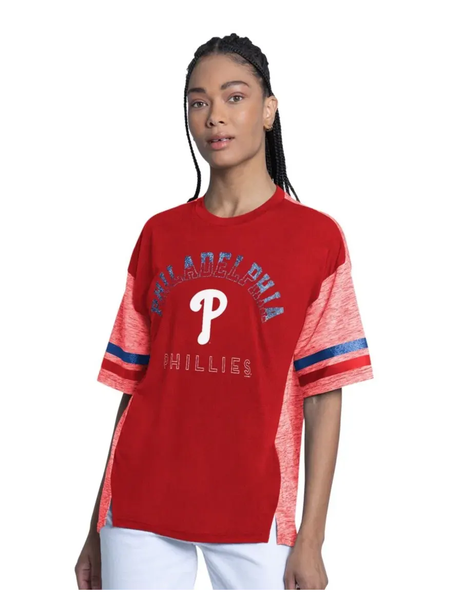 Женская футболка оверсайз с принтом Off-Season Oversized Top G-III 4Her by Carl Banks — изображение 1 из 3, красный