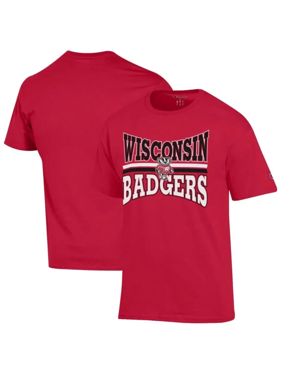 Футболка с принтом Team Zoom Wisconsin Badgers Champion — изображение 1 из 3, красный