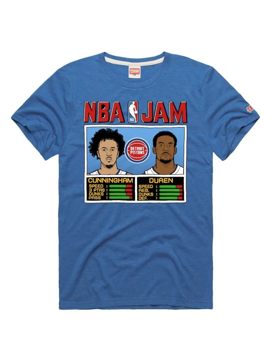 Футболка с принтом NBA Jam Jalen Duren Cade Cunningham Homage — изображение 1 из 1, синий