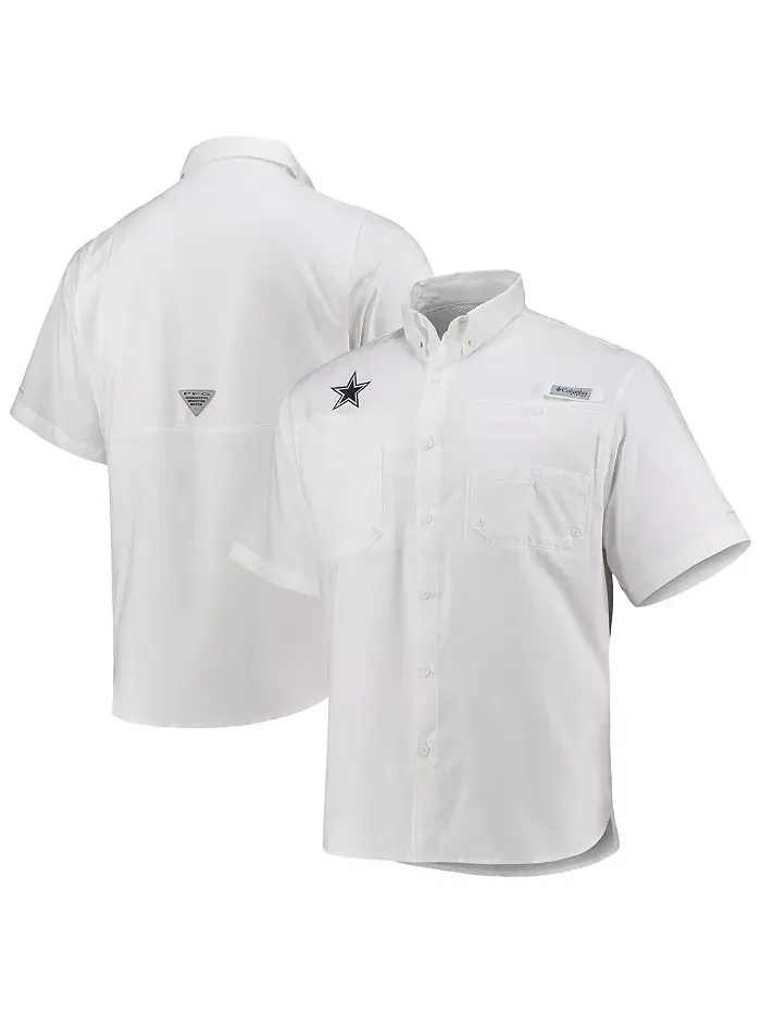 Мужская рубашка на пуговицах PFG White Dallas Cowboys Tamiami Omni-Shade Columbia — изображение 1 из 4