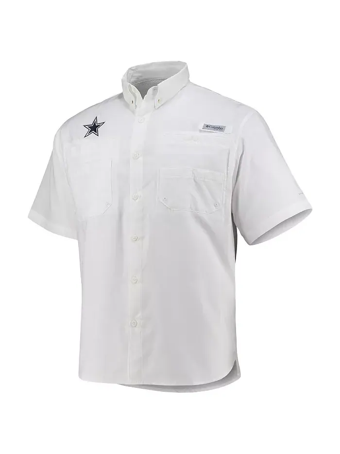 Мужская рубашка на пуговицах PFG White Dallas Cowboys Tamiami Omni-Shade Columbia — изображение 2 из 4
