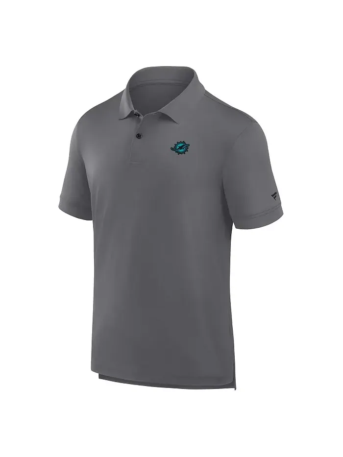 Мужская поло Miami Dolphins Front Office Move Mono цвета хизер-серый Fanatics — изображение 2 из 3