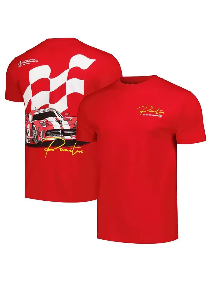 Мужская и женская футболка Red Dodge Powered Primitive Apparel — изображение 1 из 3