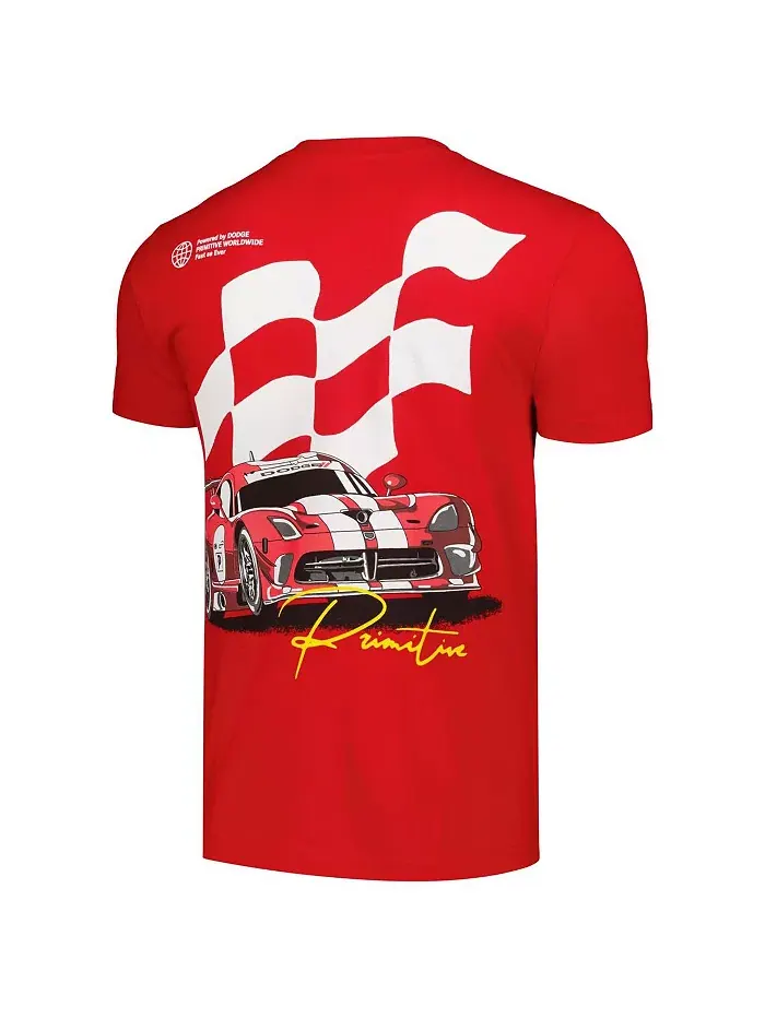 Мужская и женская футболка Red Dodge Powered Primitive Apparel — изображение 2 из 3