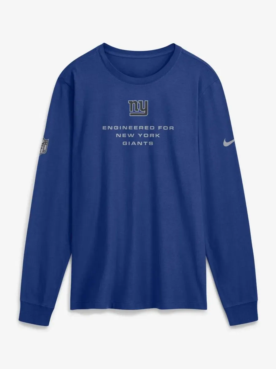 Футболка-лонгслив с длинным рукавом Nike New York Giants Sideline Bold Arch Star Dri-FIT — изображение 1 из 2, королевский