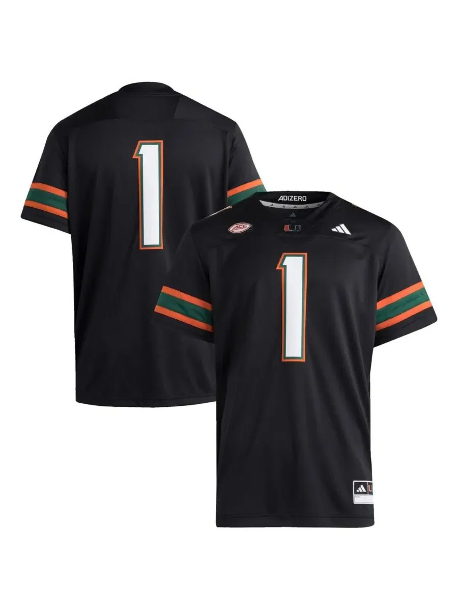 Футболка-джерси Premier с принтом Miami Hurricanes adidas
