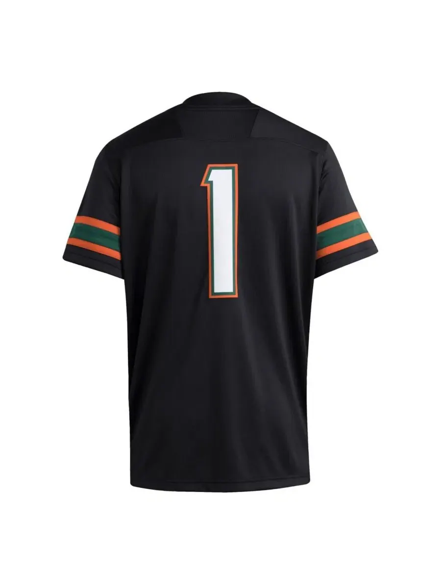 Футболка-джерси Premier с принтом Miami Hurricanes adidas — изображение 2 из 3, черный