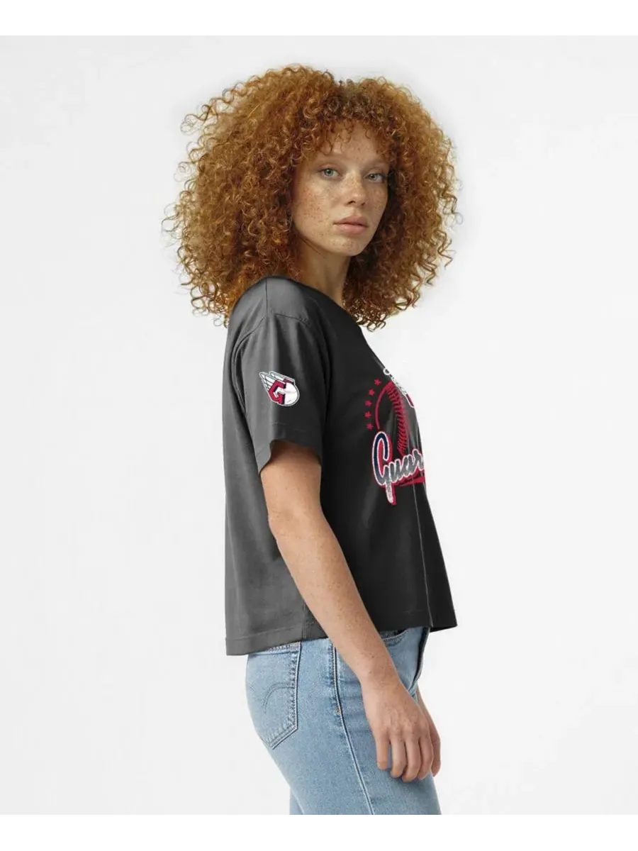 Футболка с принтом Cleveland Guardians, модель Graphic Oversized-Fit Champion — изображение 4 из 5, черный