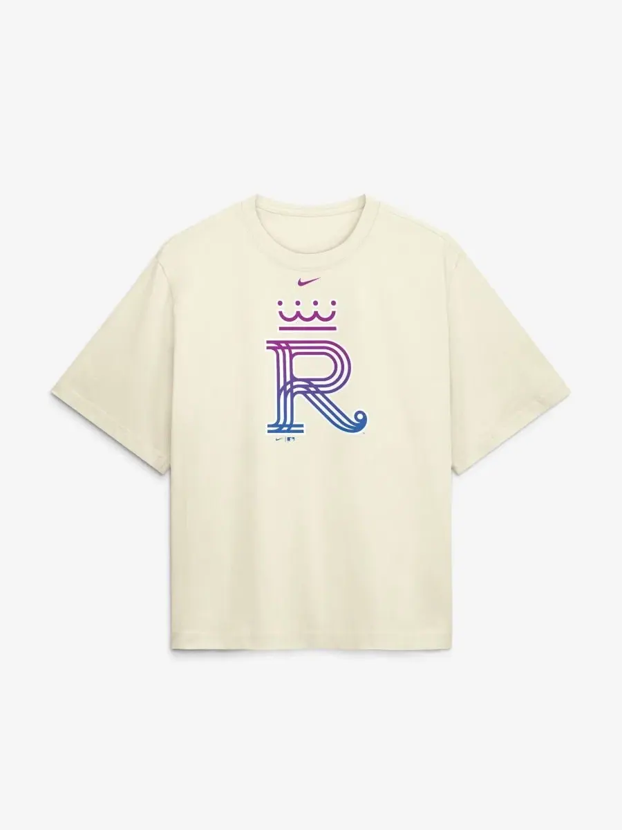 Футболка свободного кроя Kansas City Royals Premium Essentials Relaxed-Boxy Nike — изображение 2 из 4, бежевый