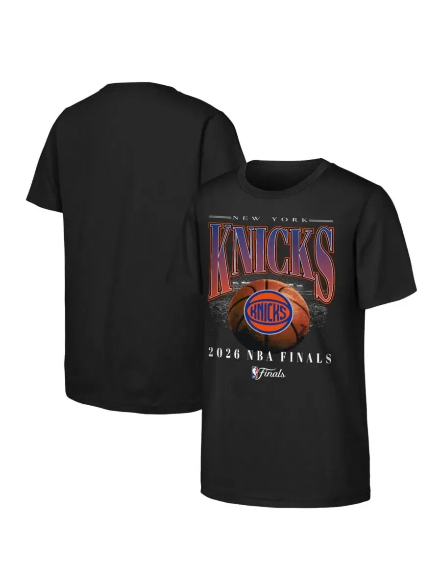 Футболка с принтом New York Knicks 2026 NBA Finals Bold Outerstuff — изображение 1 из 3, черный