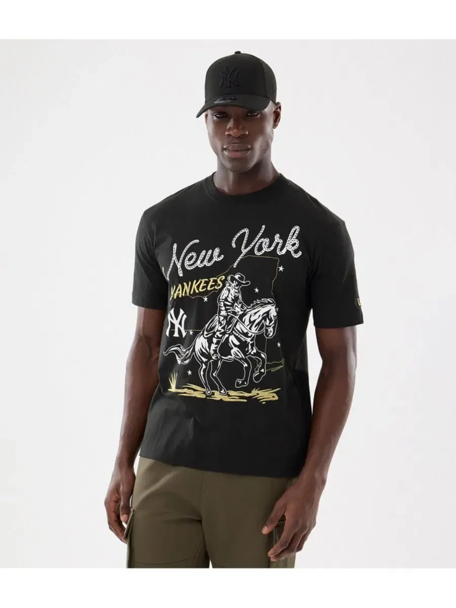 Футболка с принтом New York Yankees New Era — изображение 1 из 5, черный