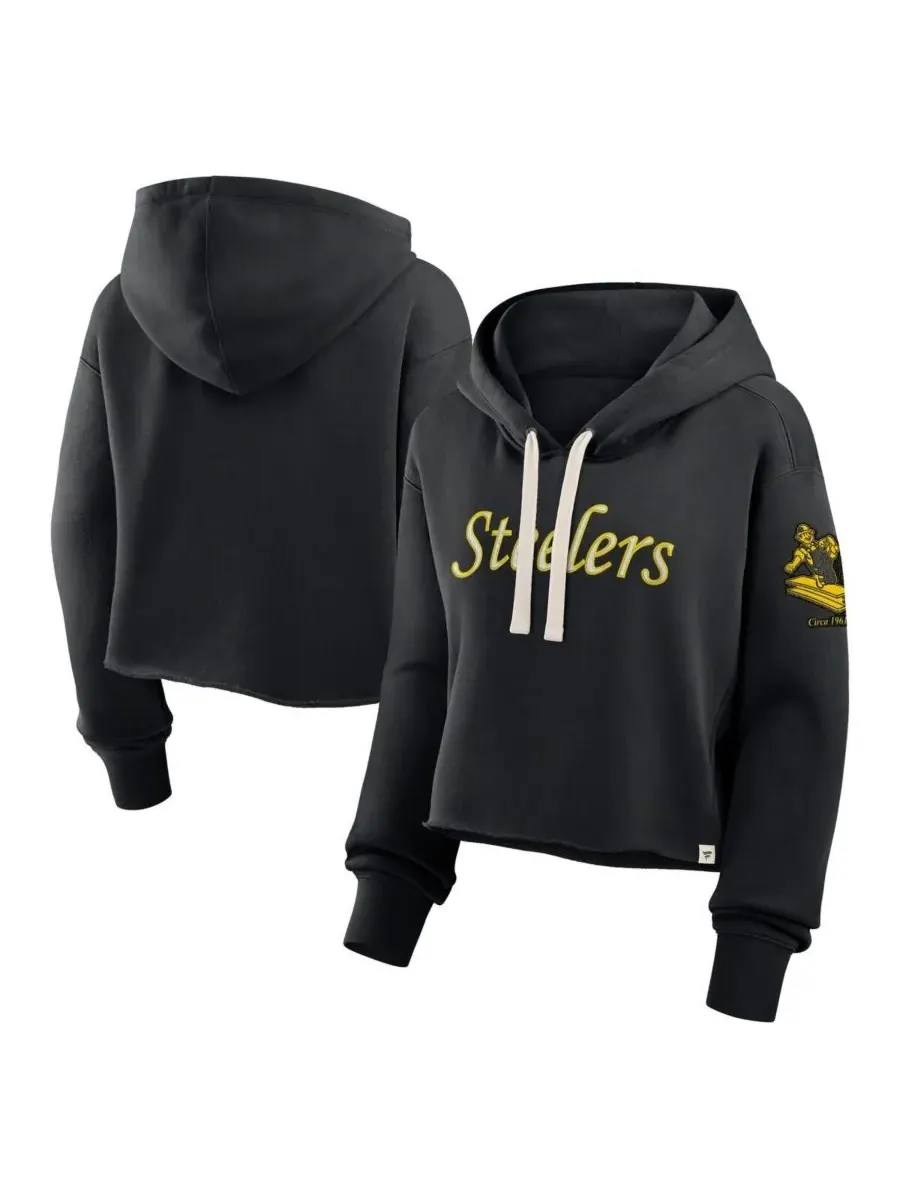 Fanatics Женская черная укороченная толстовка Pittsburgh Steelers Oversized Hometown Heritage — изображение 1 из 3, черный