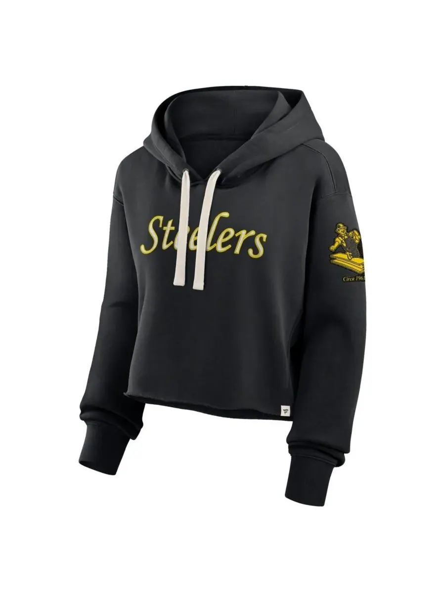 Fanatics Женская черная укороченная толстовка Pittsburgh Steelers Oversized Hometown Heritage — изображение 2 из 3, черный