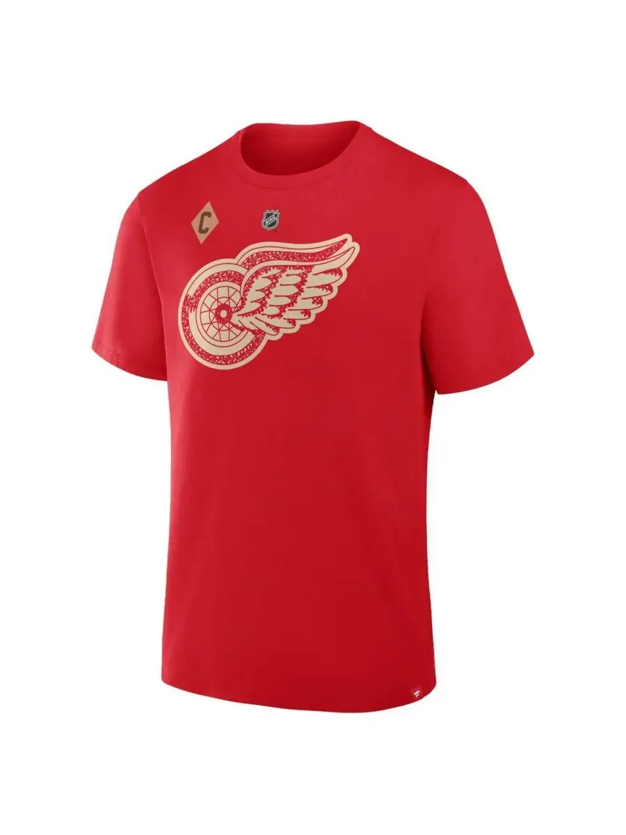 Fanatics Мужская футболка с нашивкой капитана команды Detroit Red Wings, посвященная столетию — изображение 2 из 3, красный
