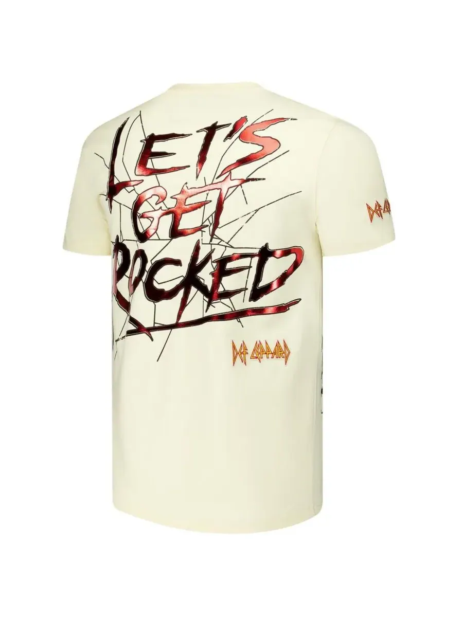 Freeze Max Мужская кремовая футболка Def Leppard Let's Get Rocked — изображение 2 из 3, бежевый