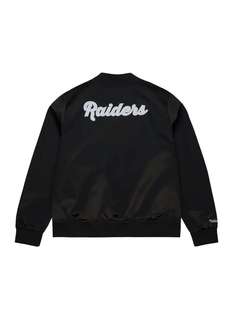 Mitchell & Ness Женская черная атласная куртка Las Vegas Raiders на кнопках — изображение 5 из 5, черный