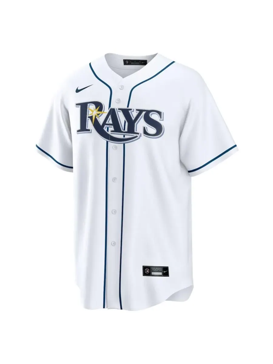 Nike Мужская белая домашняя футболка Янди Диаса команды Tampa Bay Rays (реплика) — изображение 2 из 3, белый