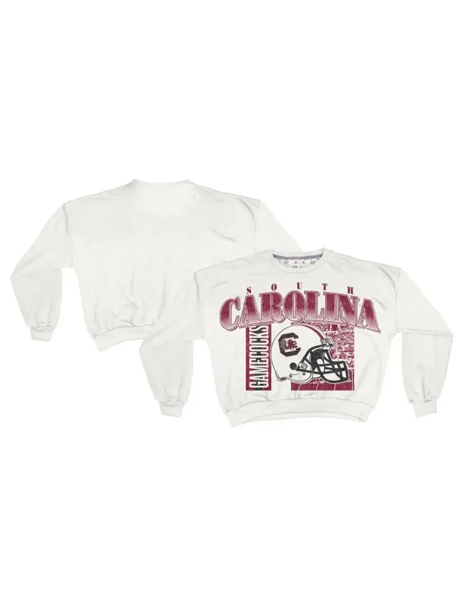 Pressbox Женская белая толстовка оверсайз Janice Retro с изображением команды South Carolina — изображение 1 из 3, белый