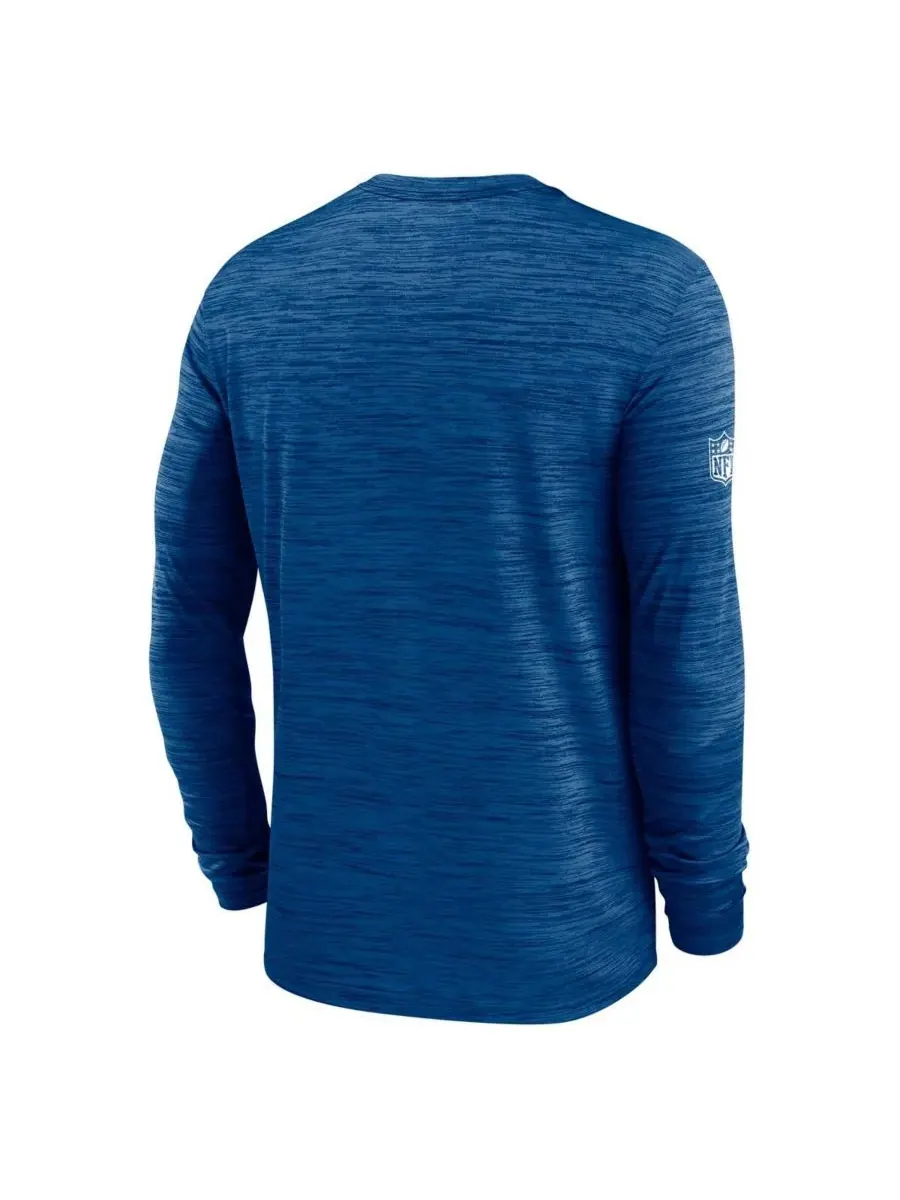 Мужская футболка с длинным рукавом Royal Indianapolis Colts Sideline Velocity Performance Nike — изображение 3 из 3