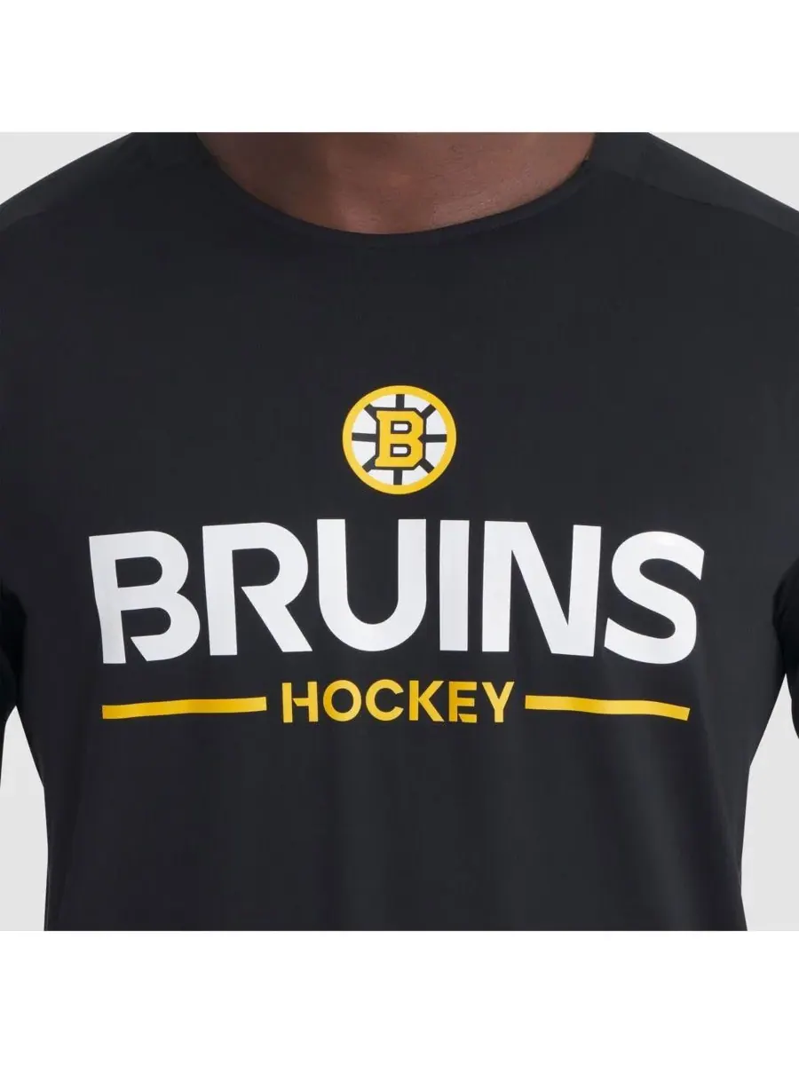 Fanatics Мужская черная футболка с длинным рукавом Boston Bruins Authentic Pro Rink Tech — изображение 4 из 5, черный желтый