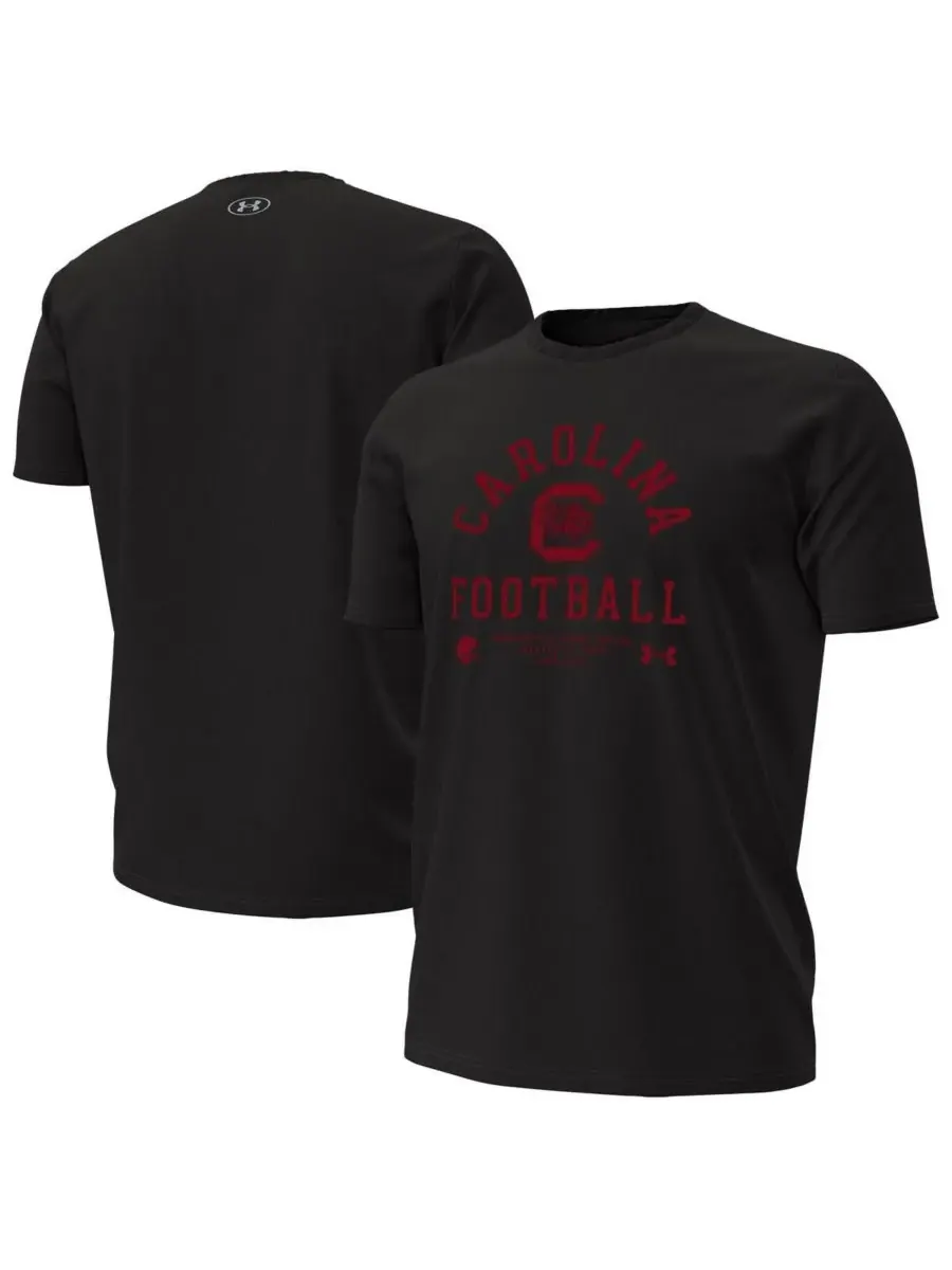 Under Armour Мужская черная футболка South Carolina Gamecocks 2025 Sideline Football Performance — изображение 1 из 3, черный