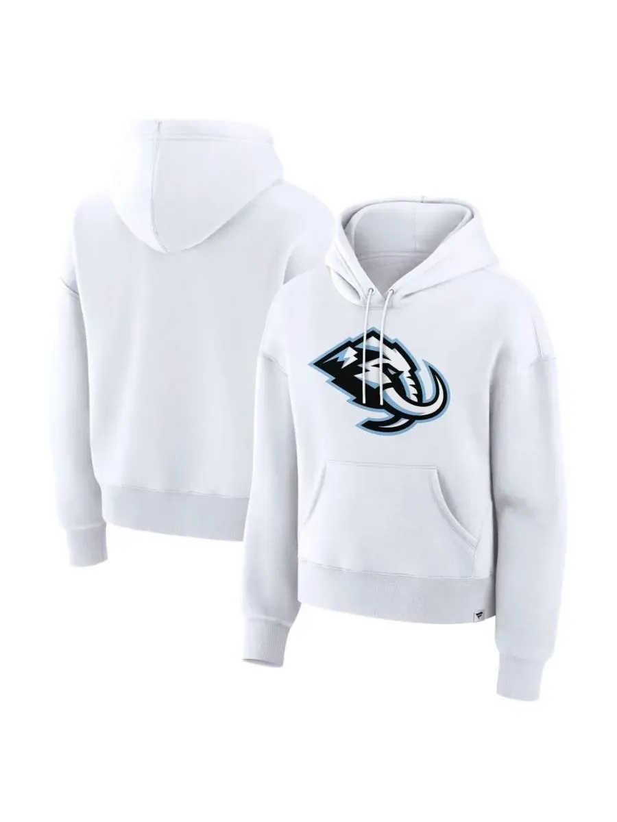 Fanatics Женская белая флисовая толстовка с капюшоном Utah Mammoth Primary Logo Legacy — изображение 1 из 3, белый