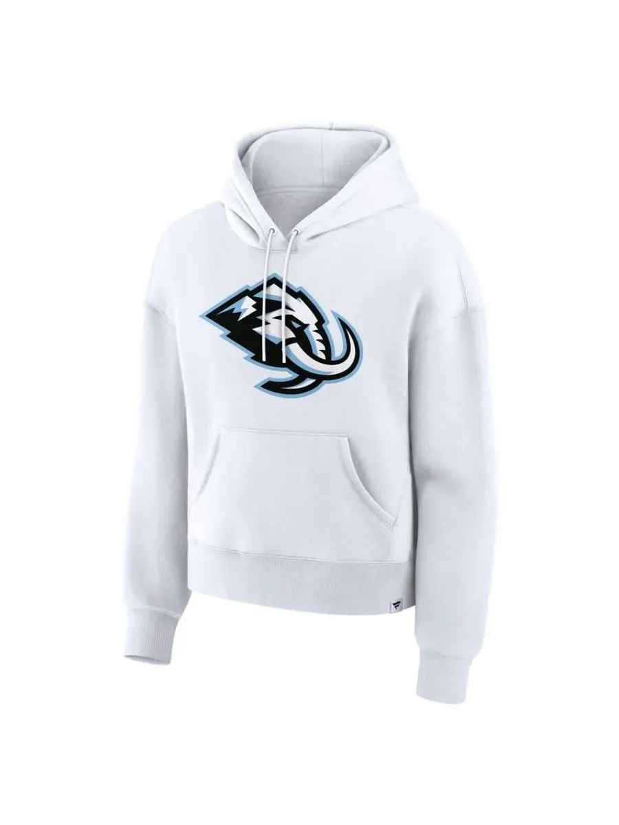 Fanatics Женская белая флисовая толстовка с капюшоном Utah Mammoth Primary Logo Legacy — изображение 2 из 3, белый