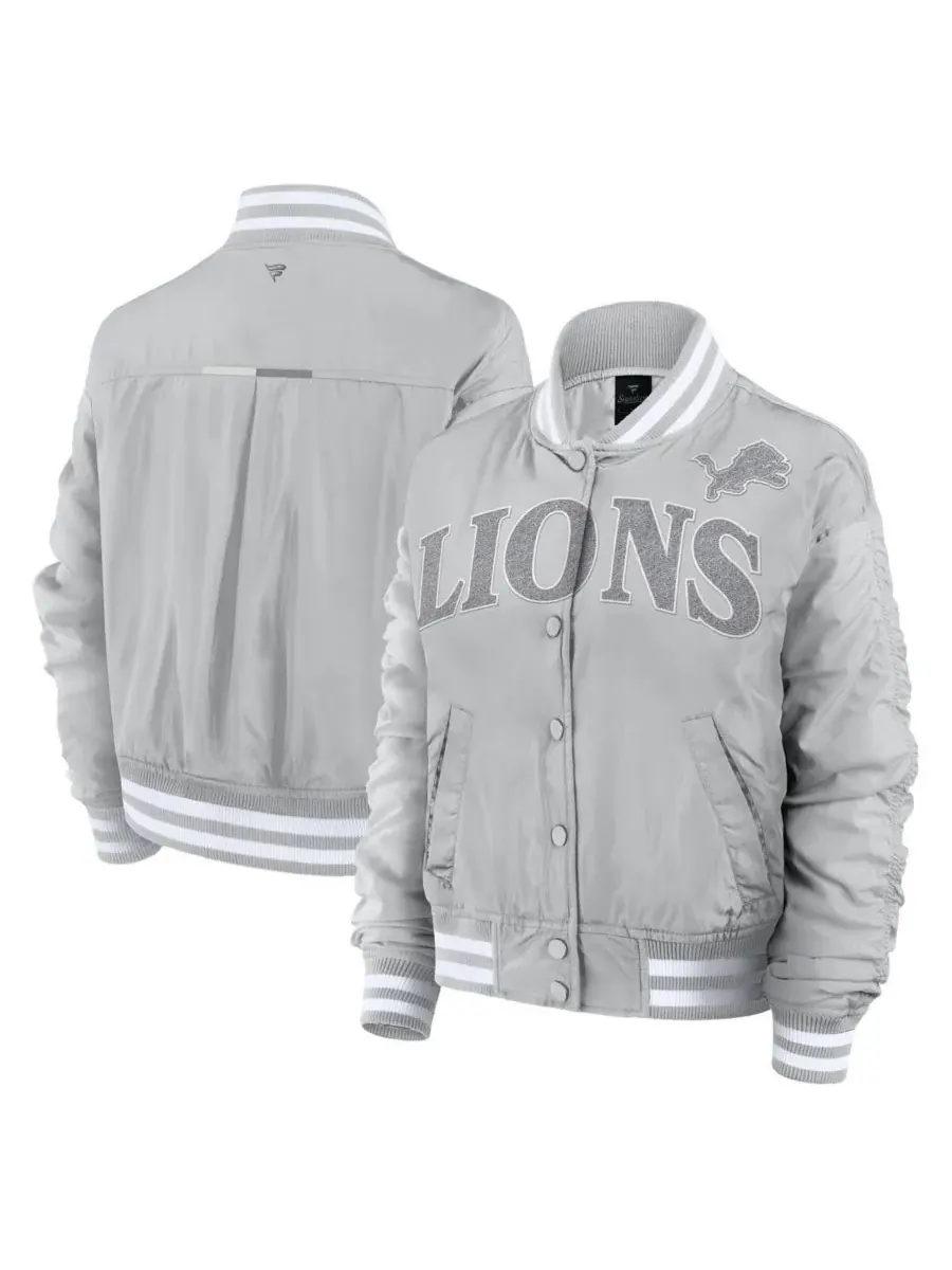 Fanatics Женская серая куртка Detroit Lions Elements Wave с застежкой на кнопках — изображение 1 из 3, серый
