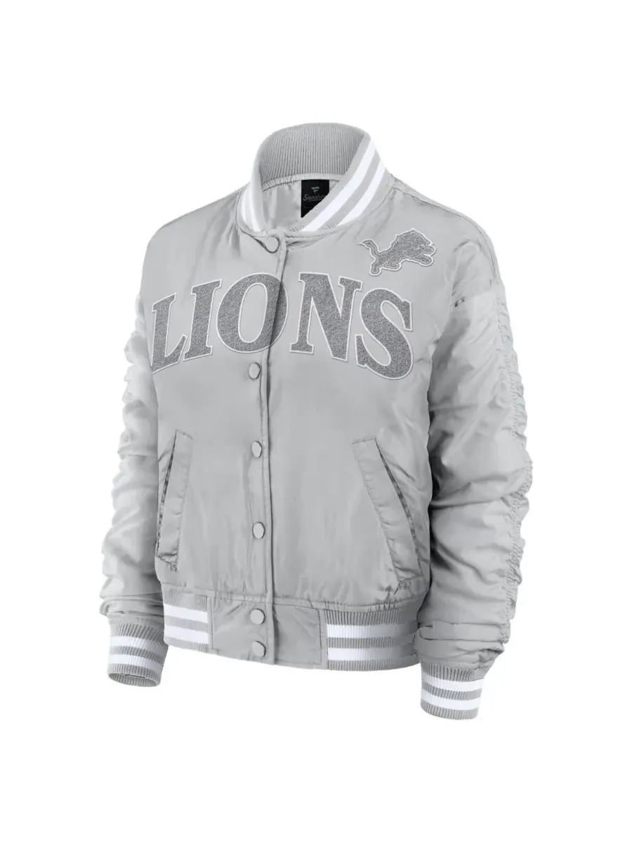 Fanatics Женская серая куртка Detroit Lions Elements Wave с застежкой на кнопках — изображение 3 из 3, серый
