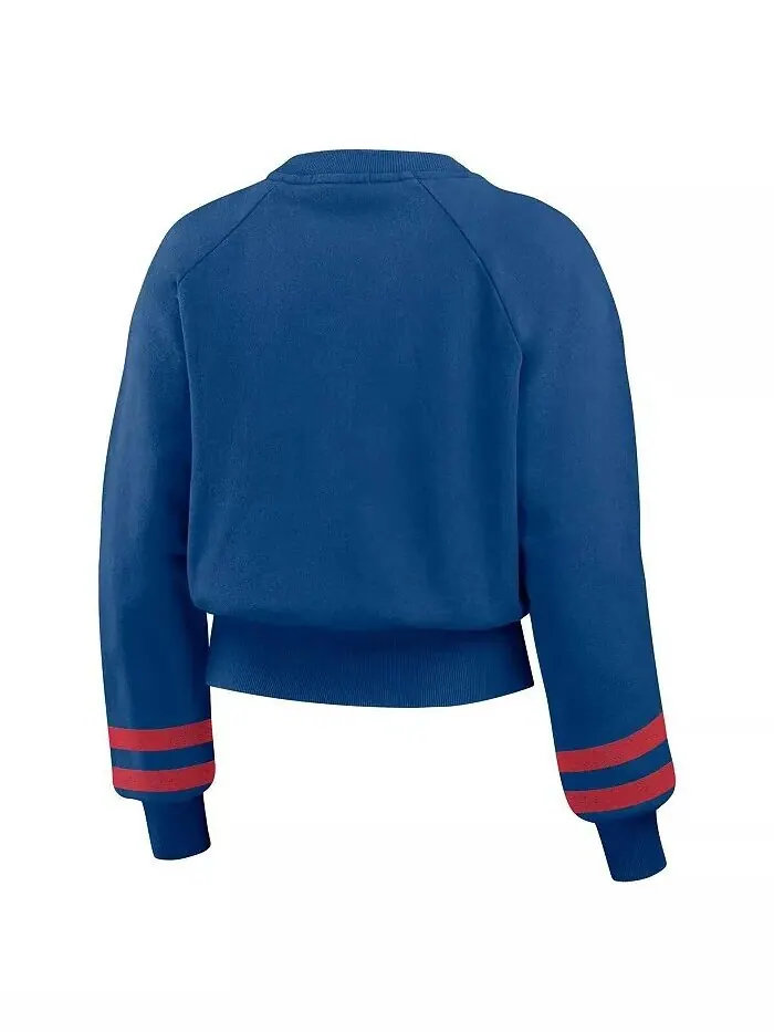 Женская толстовка Royal Chicago Cubs Vintage Washed Cropped Pullover WEAR by Erin Andrews — изображение 3 из 4